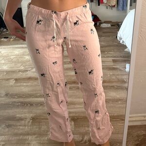 Pink Pajama Pants with Dog Print